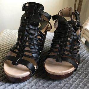 Jambu black strappy heels